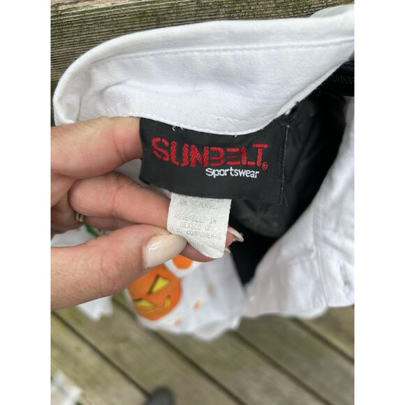 SUN BELT Womens 100% Cotton Collared Halloween Fall Shirt Pumpkin Large Vintage - Picture 5 of 9